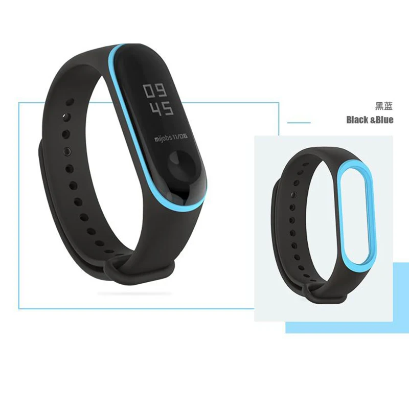 Двойной Цветной mi band 3 Аксессуары pulseira mi band 3 ремешок Эластичный термопластиковый ТПУ ремешок для xiaomi mi 3 band