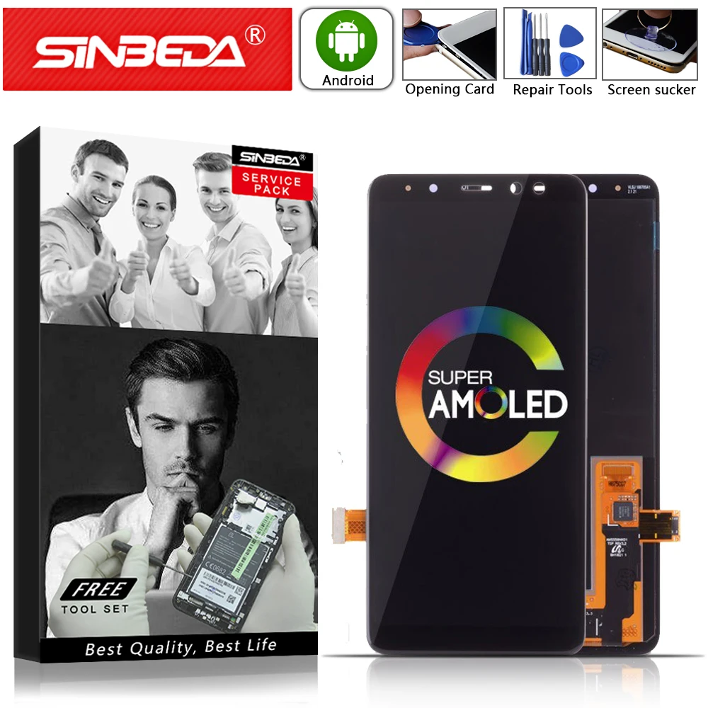Супер AMOLED 5 6 дюйма для SAMSUNG Galaxy A8 2018 ЖК-дисплей сенсорный экран дигитайзер Samsung A530