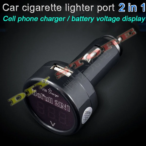 Buy 12V 24V USB Cigarette Lighter LED Car Digital Voltage Meter Voltmeter