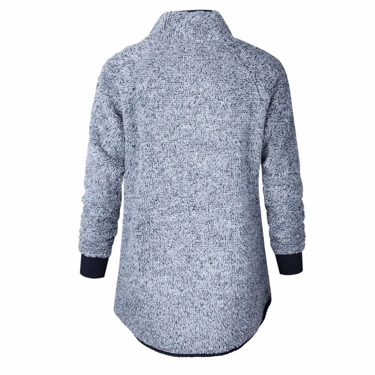 Spring, autumn and winter cotton coat stitching Mao Maorong oblique collar coat jacket sweater (7)