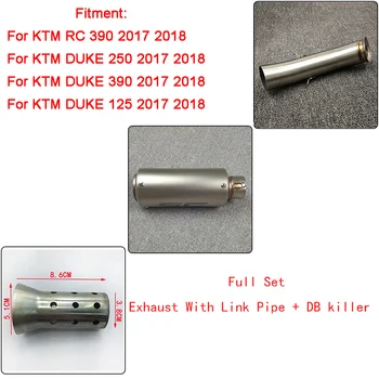 

MTImport Motorcycle Full Set of Exhaust Muffler Link Pipe Silencer Pot Escape Slip-on For KTM DUKE 390 250 125 RC 390 2017 2018