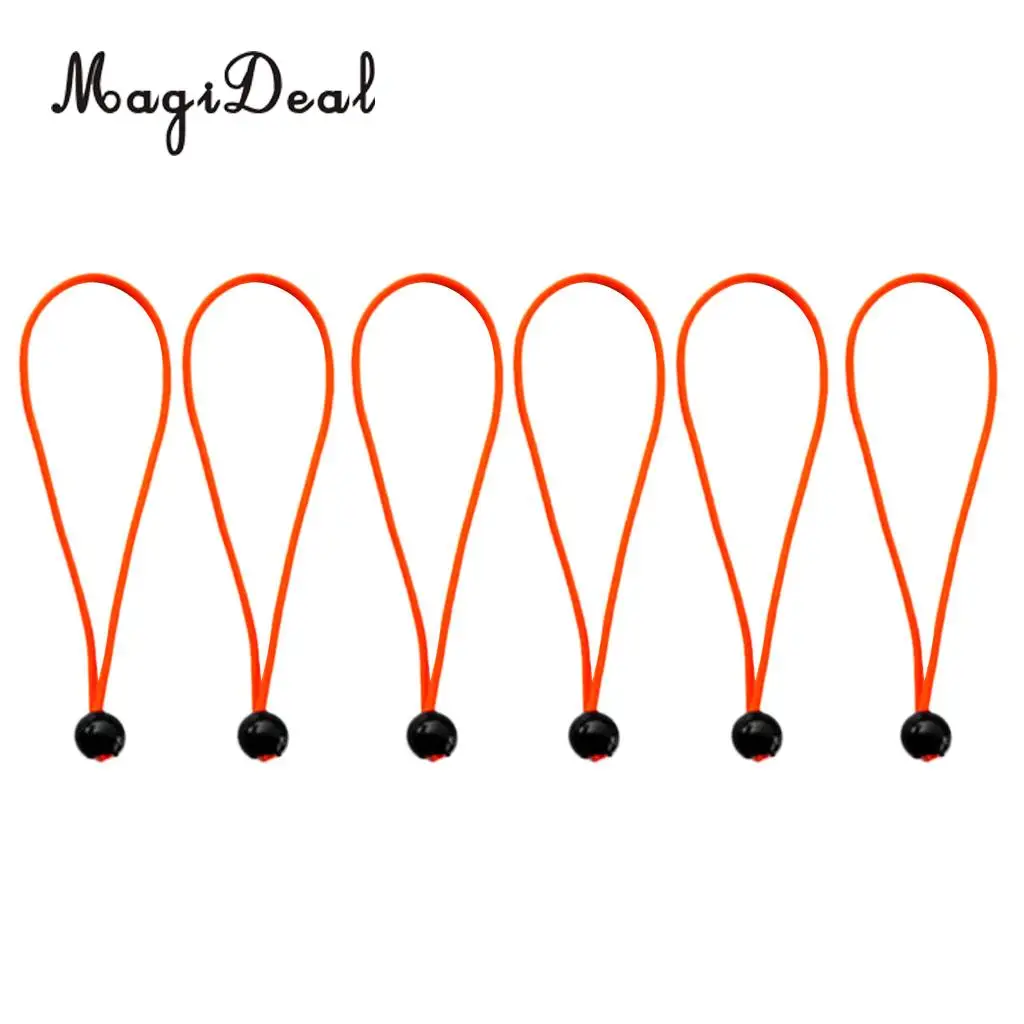 MagiDeal 6 Pieces 15cm Heavy Duty Ball Bungee Cord Tie down Cord Canopy Straps for Camping Hiking Tent Travell Accessories