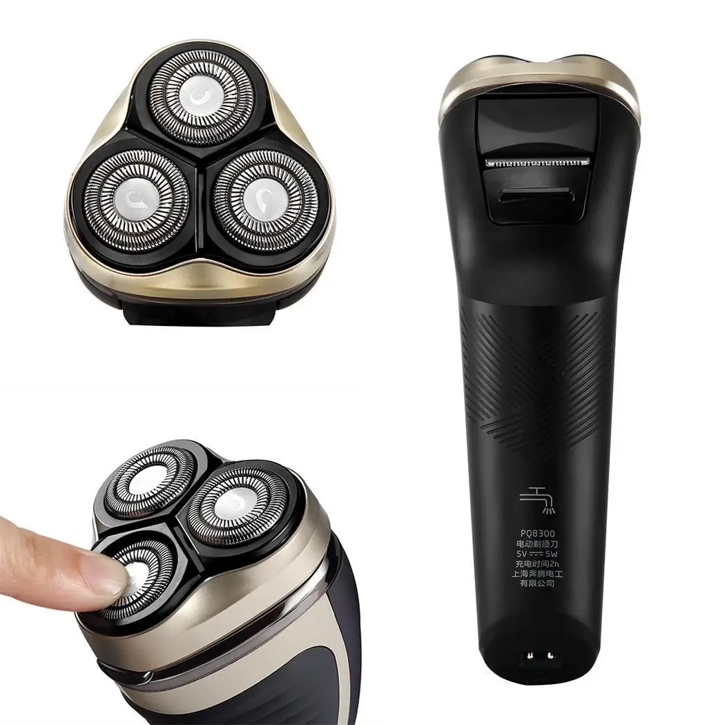 

Men Portable Rechargeable 3 Cutter Head >35min Electric Shaver Electric Appliances Razor Dry and Wet Dual Use