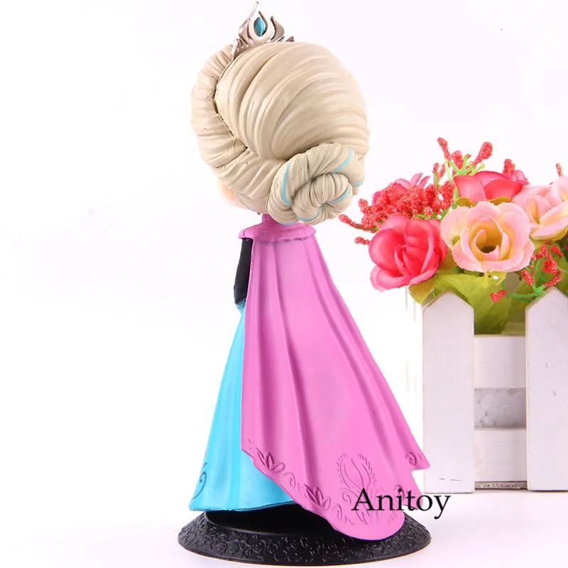 Q Posket Frozen Action Figure Elsa Princess Qposket Crown Doll PVC Collection Model Toy Gift for Girl Kids