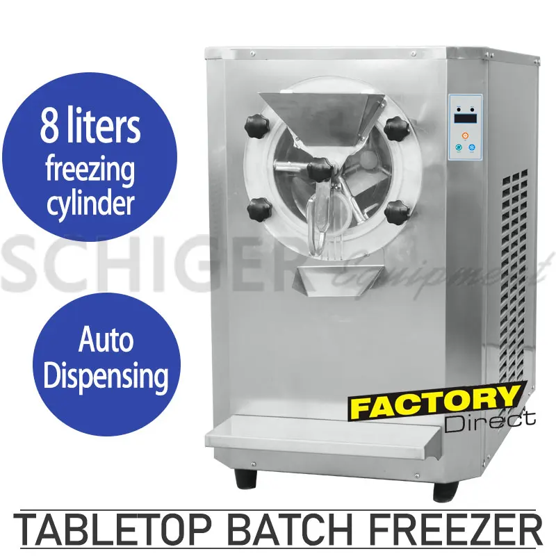 Schiger Big Volume Countertop Hard Ice Cream Maker Gelato Batch Freezer