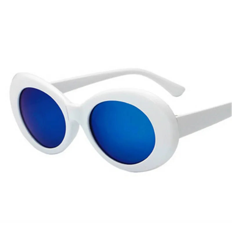 Oulylan plout очки NIRVANA Круглые Солнцезащитные очки в стиле Курта Кобейна для женщин и мужчин брендовые дизайнерские ретро солнцезащитные очки UV400 - Цвет линз: white blue