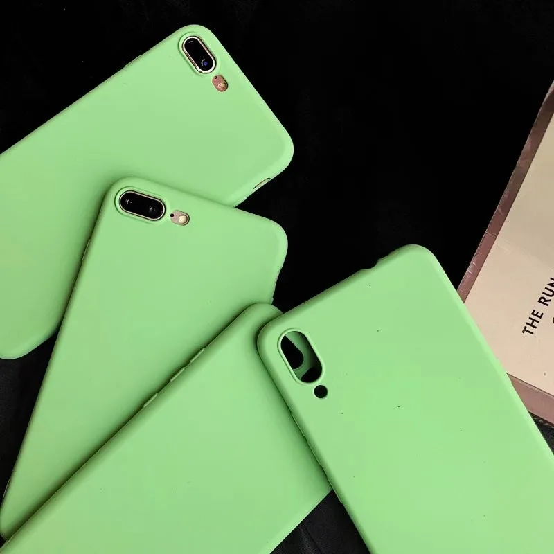 

For Redmi A2 Lite Simple Frosted Green Sandstone Candy Case For Redmi Y1 Y2 3S Note 3 4 4A 4X 5 Plus 5A Prime 6 Pro 6A 7 Cover