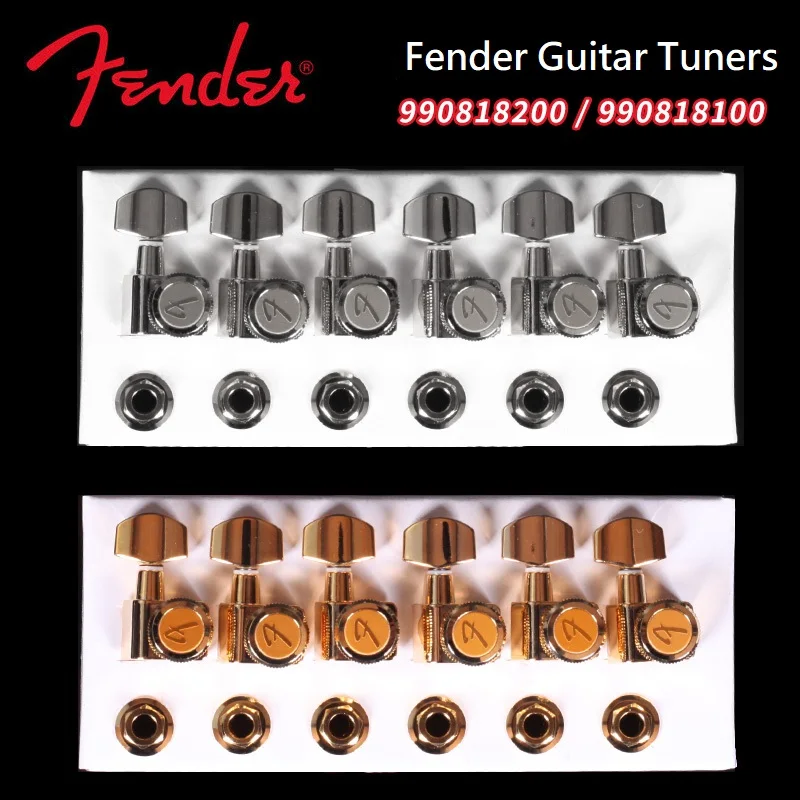 Fender Gold Locking Guitar Tuners, Set of 6, Gold or Silver Available Fender Gold Locking Guitar Tuners, Set of 6, Gold or Silver Available