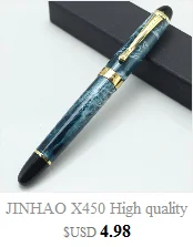 JINHAO X450 высокое качество самопишущее перо металлический золотой зажим роскошные ручки Caneta Канцтовары офисный школьный расходные материалы