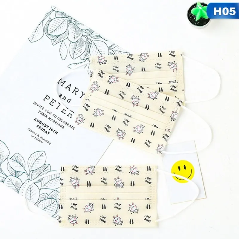 Nice 10pcs Kids Disposable Medical Mouth Face Mask Anti-Dust Cover - Color: 5