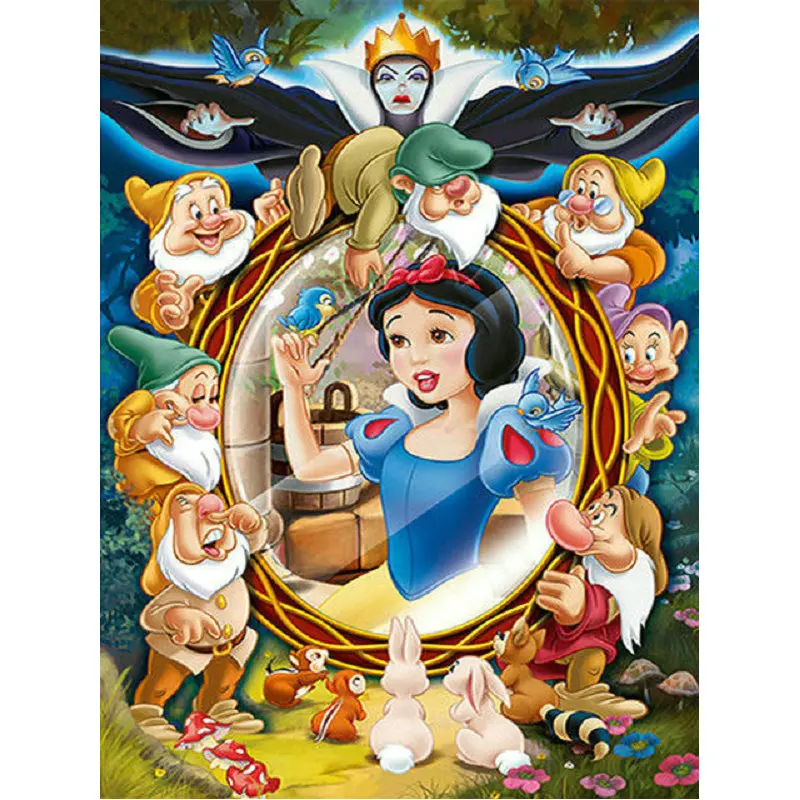 

Full diamond embroidery snow White diy 5d diamond painting Disney cartoon girl picture Needlework cross stitch rhinestone puzzle