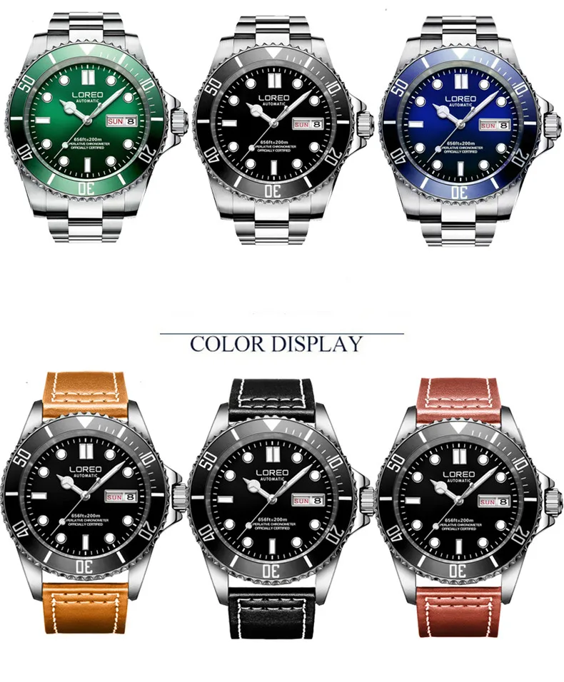 automático mecânico masculino businees militar relógios