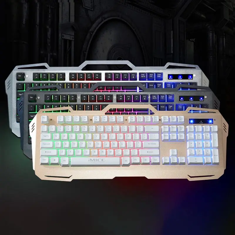 IMice Проводная игровая клавиатура с 104 клавишами клавиатура с подсветкой механическая клавиатура геймера для настольного планшета