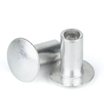 

30pcs M2 aluminum big flat head rivet semi tubular rivets 3mm~10mm length