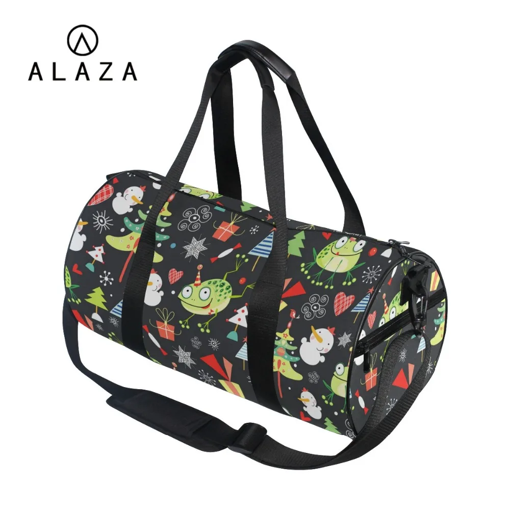 

ALAZA Barrel Design Travel Shoulder Bag Cartoon Frog Toad Printing Big Storage Tote Handbag Dropshipping