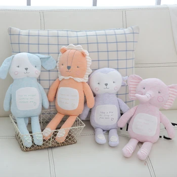 

Lucky Boy Sunday Soft Animals Cotton fabric Toy Cute Lion Monkey Dog Plush Doll Baby Sleep toys Kids Comfort Doll Birthday Gift