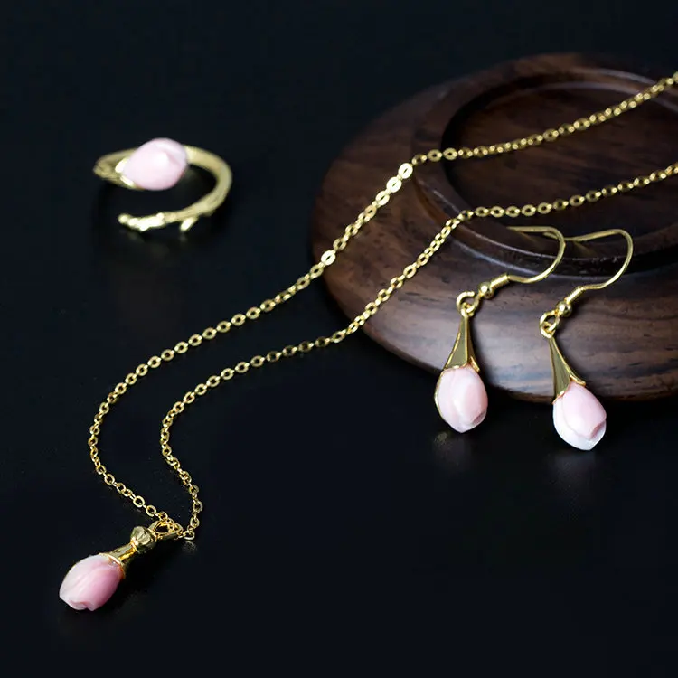 

925 Silver Fashion Pink Jewerly Set for Women