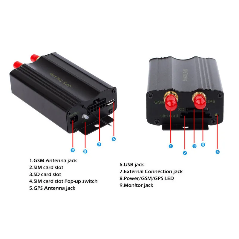  Franchise Realtime Auto GPS SMS GPRS Tracker Echtzeit Tracking Gerät Syatem Remote TK103B Locator W