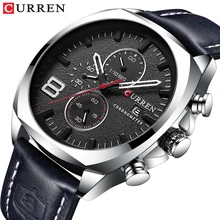CURREN Hot Sale Sport Men Watch Date Display Silver Black 3 Dial Analog Wristwatch Clock Leather Strap Quartz Waterproof Watches CURREN Hot Sale Sport Men Watch Date Display Silver Black 3 Dial Analog Wristwatch Clock Leather Strap Quartz Waterproof Watches