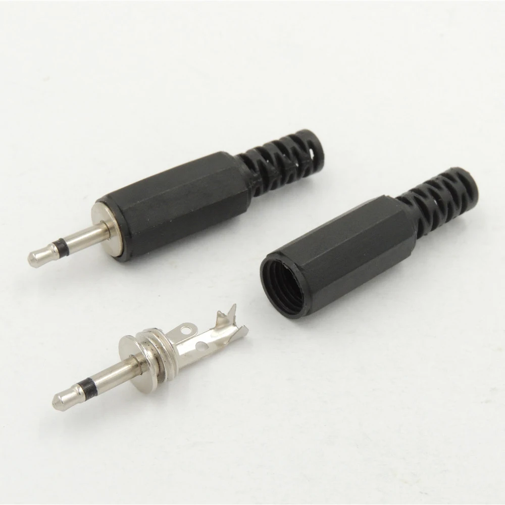 100 pcs Audio Laki laki 2.5mm Mono Plug 