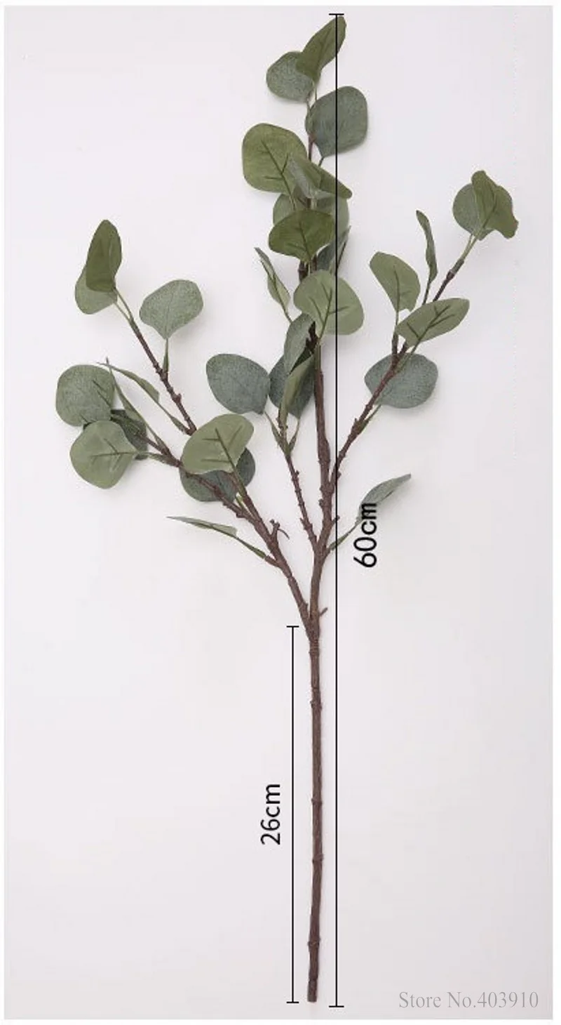 Эвкалиптовый ветви дерева искусственные листья лист денег пластиковый растительный букет цветочный стол аксессуары декоративный цветок для дома
