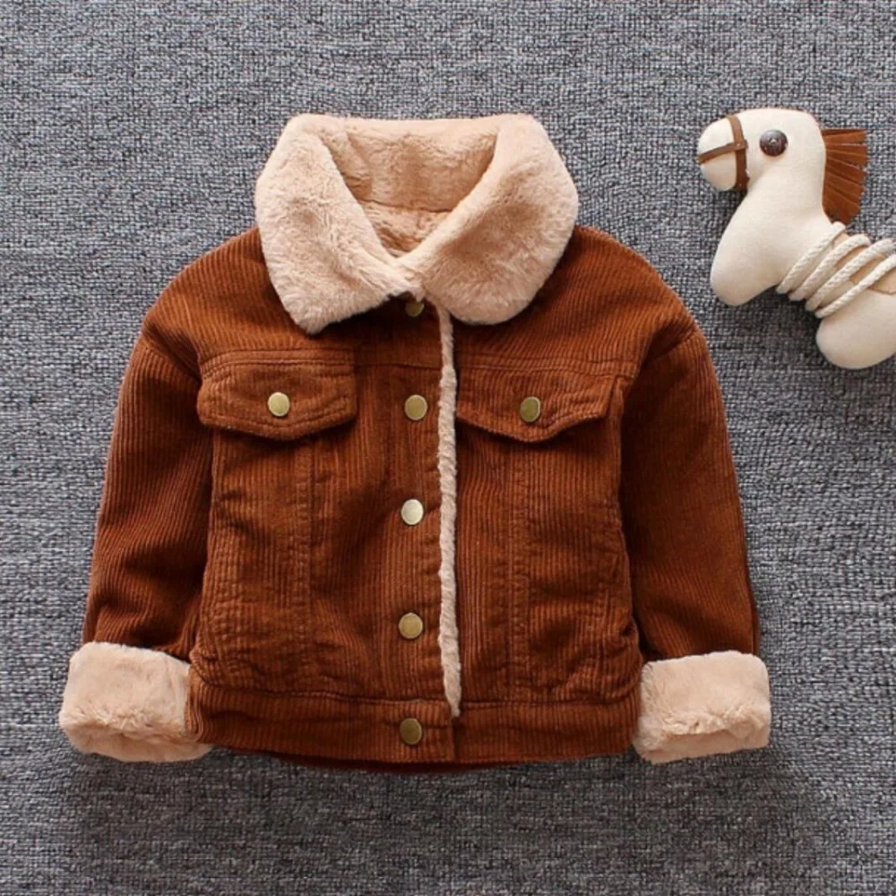 Теплые пальто для маленьких мальчиков; Зимние Повседневные хлопковые куртки из плотного бархата для маленьких мальчиков; Одежда для младенцев; Верхняя одежда для мальчиков