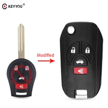 KEYYOU – coque de clé télécommande à 4 boutons, pour Nissan Versa 2012 2013 2014 et Nissan Rogue 2015 – 2008