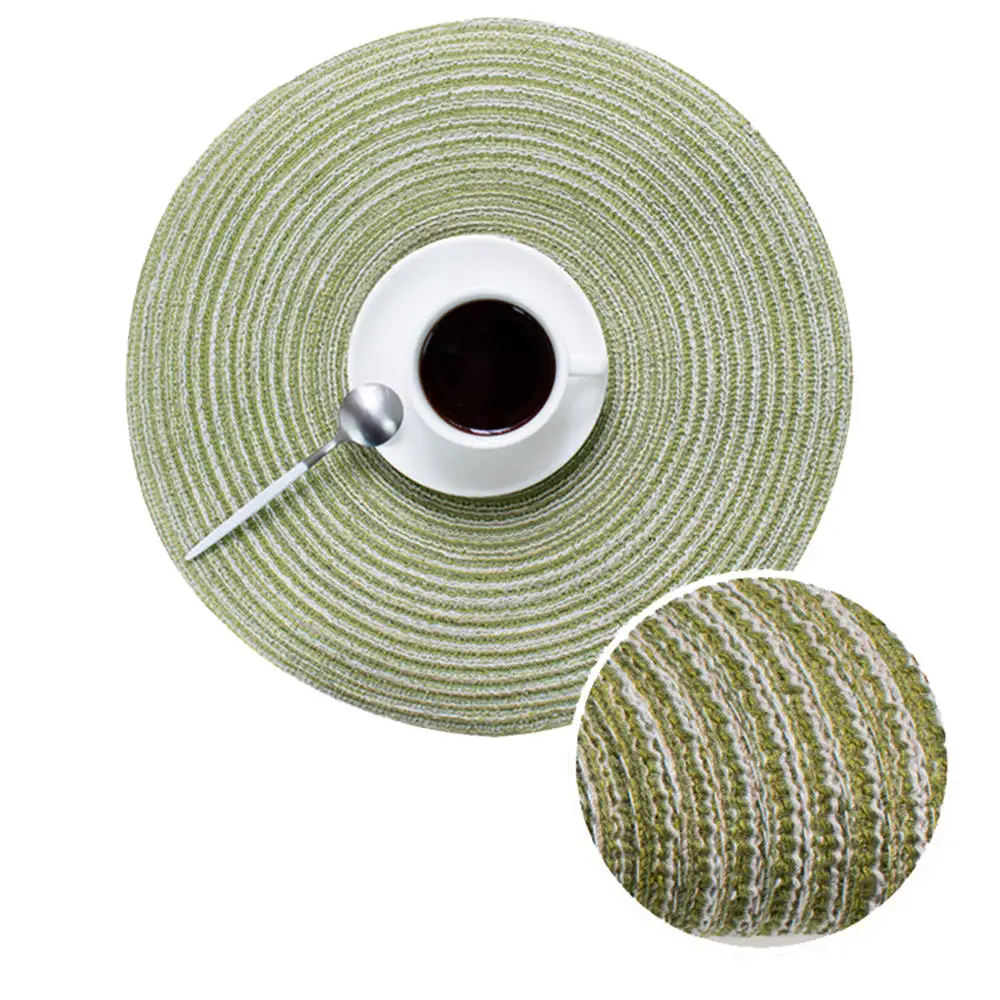 

2Pcs Creative Nordic Style Woven Table Plate Bowls Coasters Round Placemat for Table Heat Resistant Kitchen Supplies