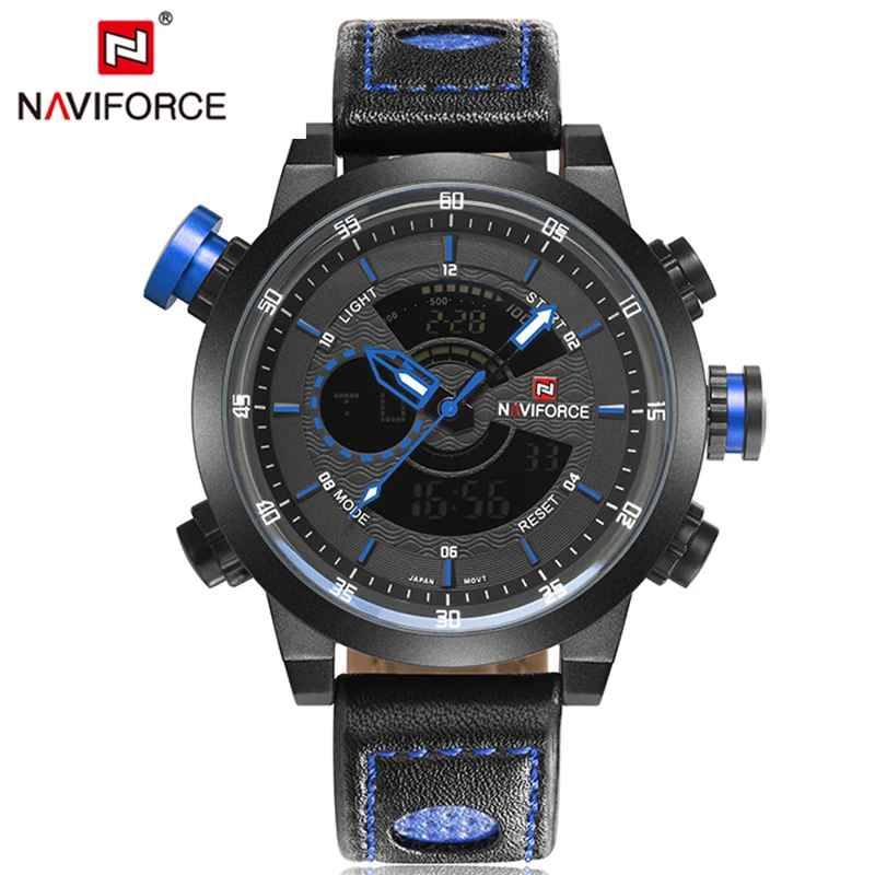 Новое поступление спортивные часы Для мужчин Топ Марка NAVIFORCE Хронограф Военная