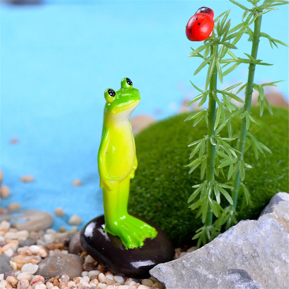 

Mini Craft Micro Landscaping Decor Animal Miniature Standing Frog Fairy Garden Home Houses Decoration DIY Accessories
