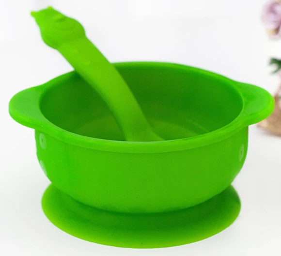 Детские столовые приборы с присоской 100% силиконовая детская посуда для кормления детей Детская тарелка не хрупкая тренировочная чаша
