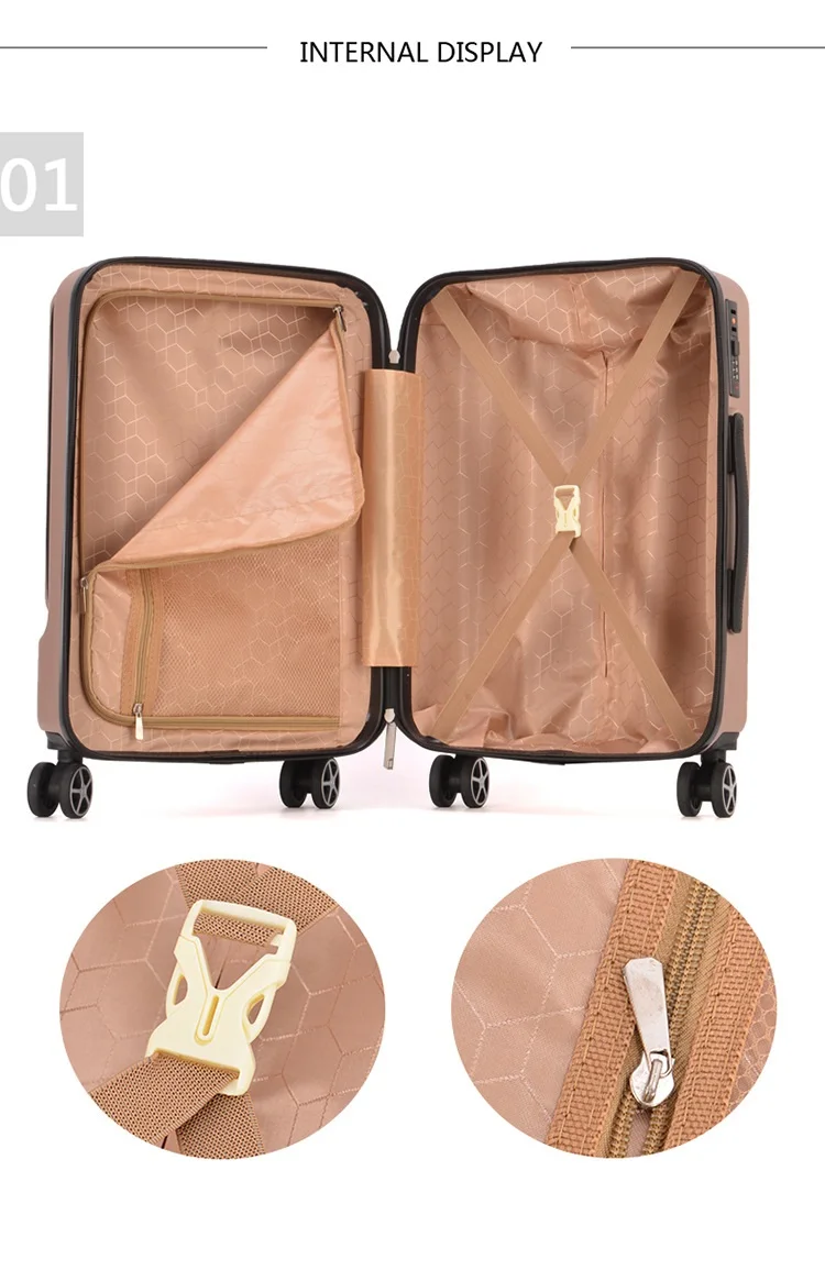 Letrend Новая мода 24 дюймов передний карман тележка для багажа на колесах пароль коробка 20 'пансион чемодан Женская дорожная сумка багажник