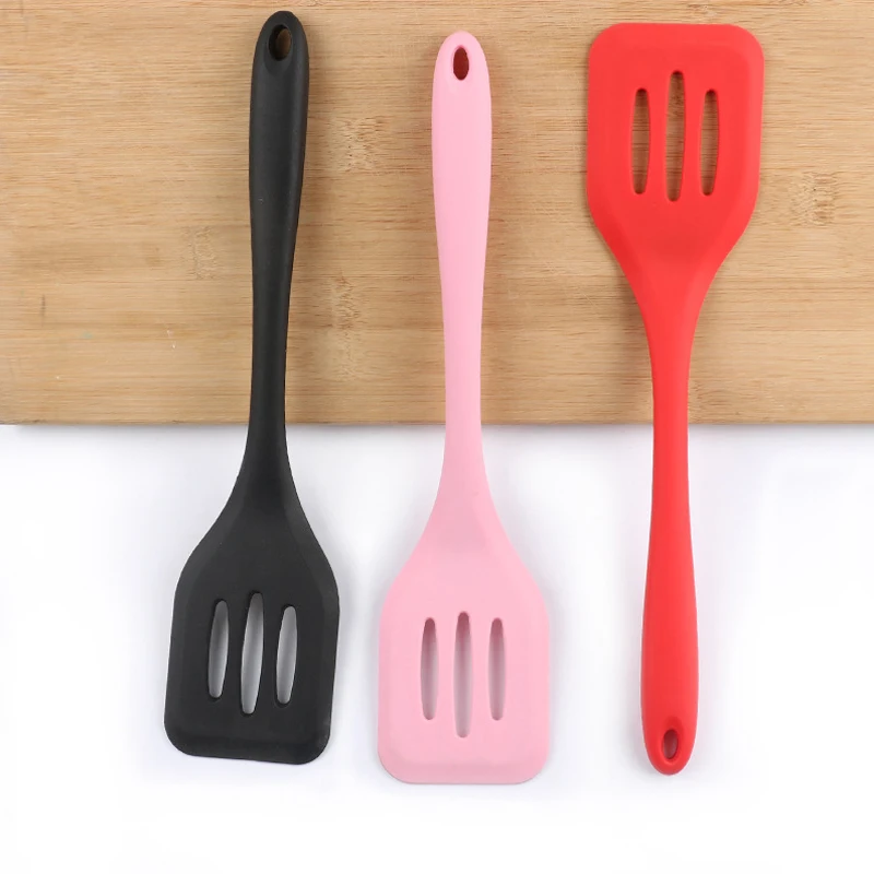 

Food Grade Silicone Non-stick Slotted Turner Pot Shovel Cooking Utensils Kitchen Accessories Frying Pan Silicone Spatula