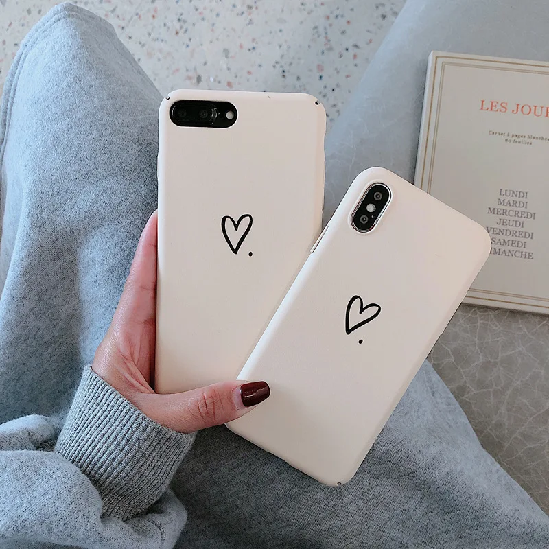 

Simple Style Phone Cases for iPhone X XR XS Max Love Heat Pattern Full Protective Hard Phone Back Cover for iPhone 6 6s 7 8 Plus