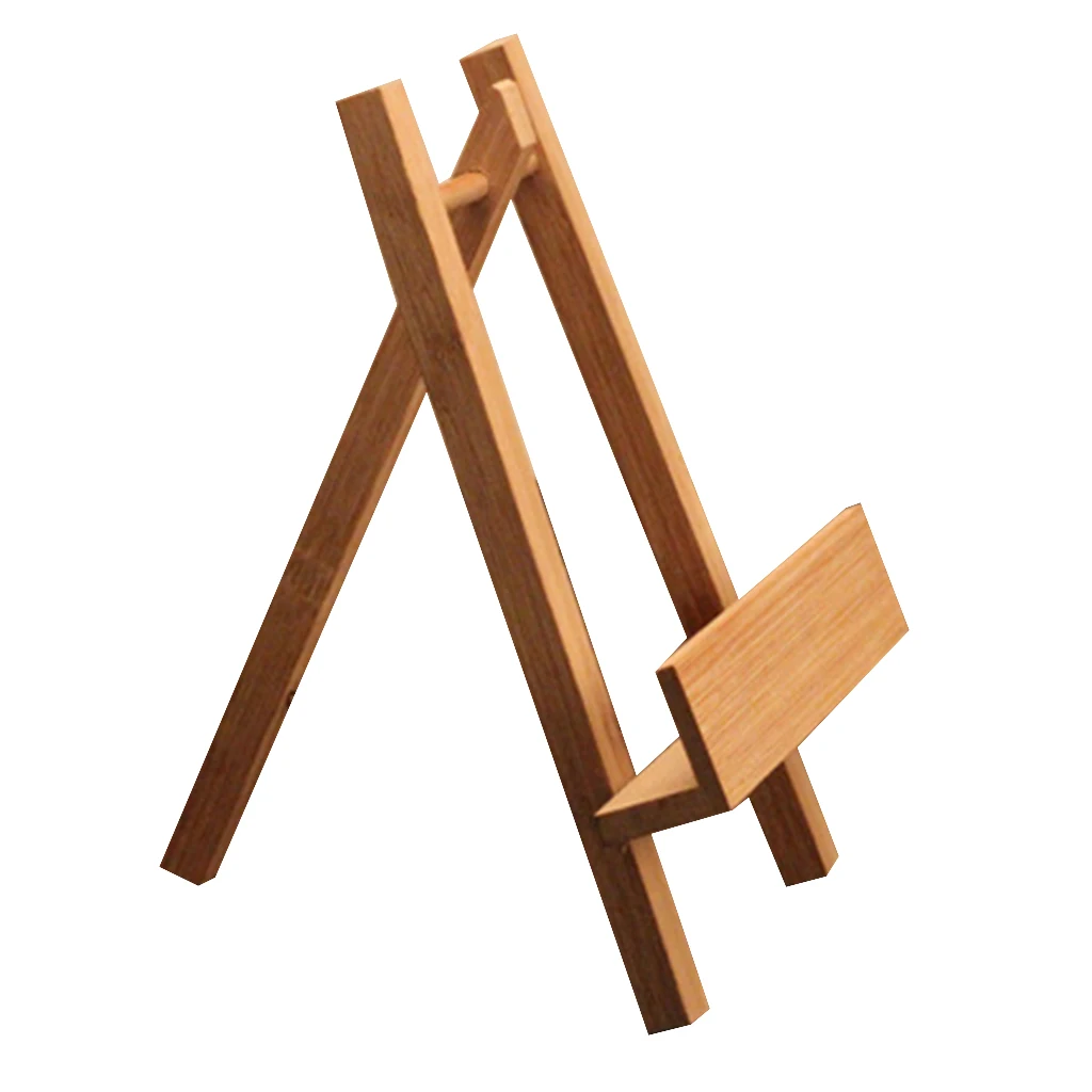 Bamboo Tea Cake Stand Photo Display Rack Plate Picture Frame Holder Easel