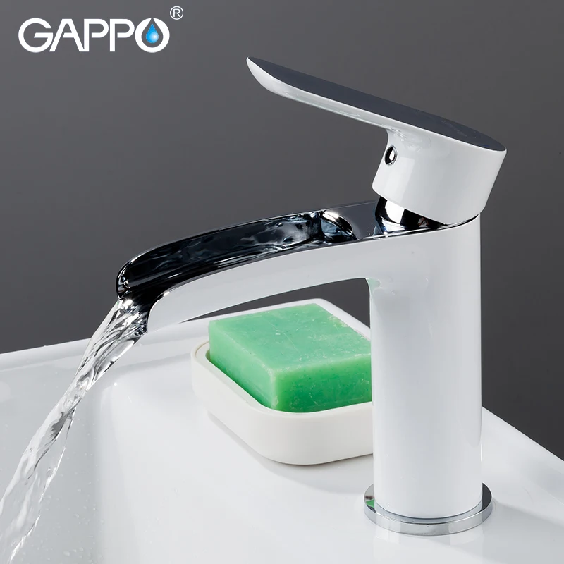 GAPPO смеситель для раковины белые хромированные кран-водопад кран для раковины ванной комнаты смеситель для раковины смесители для ванны латунный Смеситель для раковины