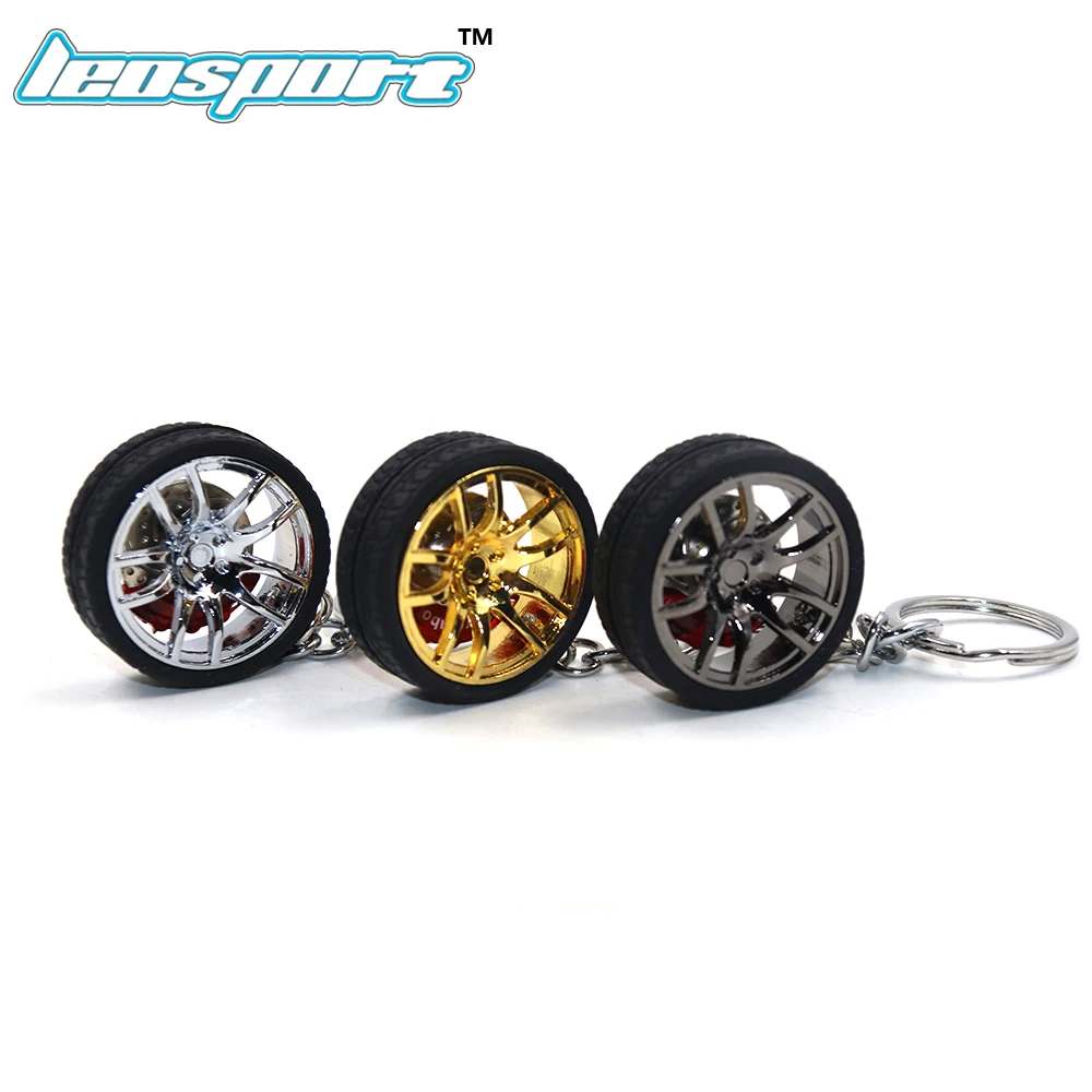 LEOSPORT RIM wheel keychain Car wheel Nos Turbo keychain key ring metal with Brake discs 002
