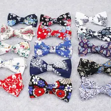 Мужской галстук-бабочка с цветочным узором Гладкий галстук Мягкий хлопок бабочка декоративный узор Пейсли Цветочный принт шеи галстуки