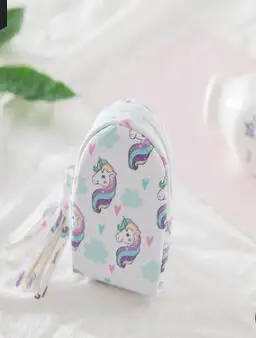 100 шт./лот fedex быстрая мода pu Единорог брелок мультфильм маленький кошелек детский