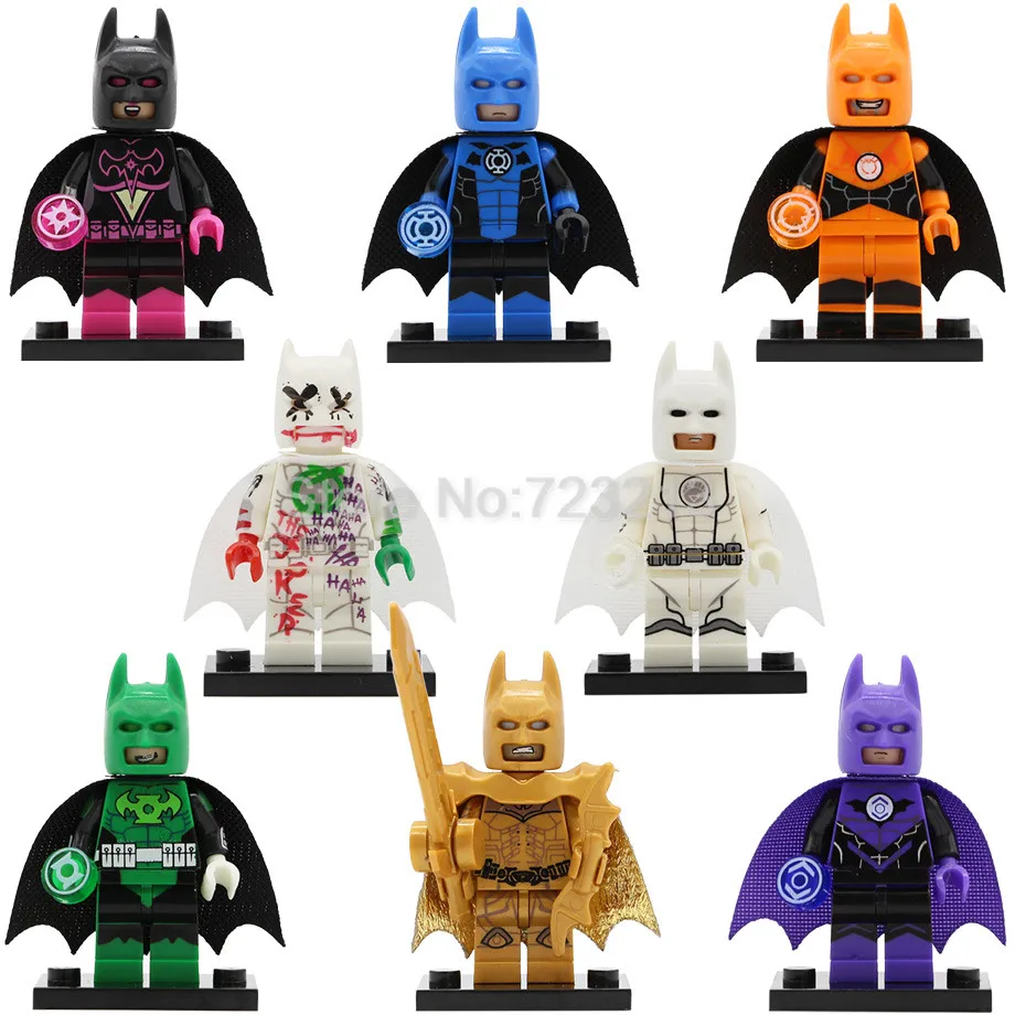 

Batman Figure Single Sale 7color Lantern Corps Super Hero Joker Batman Building Blocks Set Model Bricks Toy PG8076