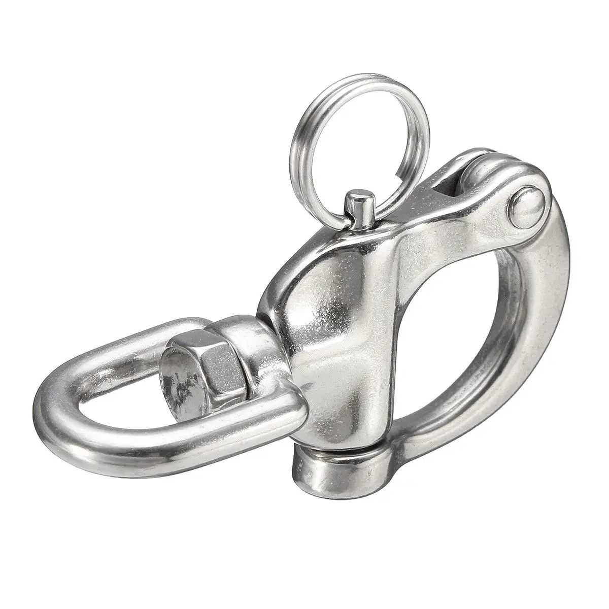 Stainless Steel Rotary Spring Hook Quick Release Boat Chain Eye Shackle Swivel Bracket Snap Hook Hardware Tool