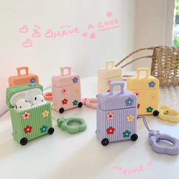 

Earphone Case For Apple Airpods Case Silicone Lovely Cartoon Floral trunk Headphone Cover For AirPods For Air Pods Earpods Case