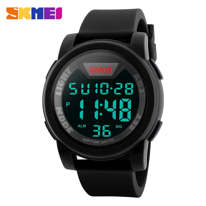 Relógio para Homens Relógios de Pulso m à Prova Skmei Marca Água Esportes Digital Led Relógios Homens 50 Silicone Strap Moda Casual Simples 1218 d’