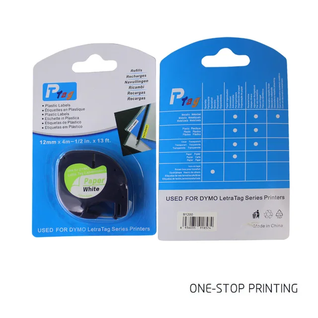 Best Offers 5pcs/lot 12mm*4m 91200 black on white compatible for DYMO LetraTag Tape Label paper for DYMO label printer ribbons Best Offers 5pcs/lot 12mm*4m 91200 black on white compatible for DYMO LetraTag Tape Label paper for DYMO label printer ribbons