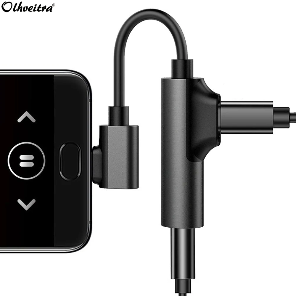 Olhveitra 2в1 USB C аудио вызов музыка зарядный кабель Тип до 3 5 мм Aux разъем для наушников