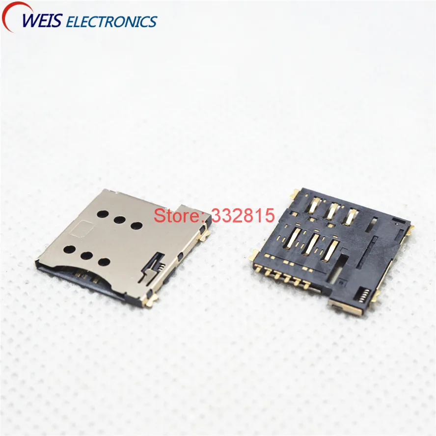 

10PCS Small card Micro SIM card hloder 6pins Push type Automatic pop-up phone SIM Card female socket connector Free shipping