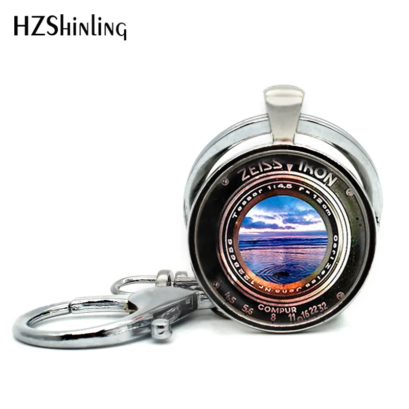 

2017 New Trendy Camera Mode Keychains for Photographers Fashion Photography Keychain Handmade Glass Dome Camera Keyring