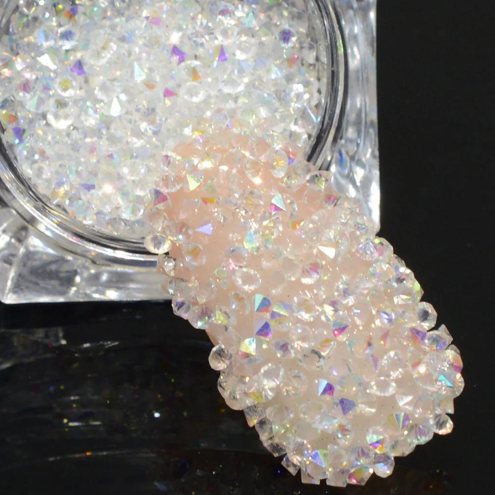 

600pcs 3D Nail Art Rhinestones DIY Crystal AB Shinny Double Head Diamond for Women Makeup Nails Decorations Manicure Tools CH244