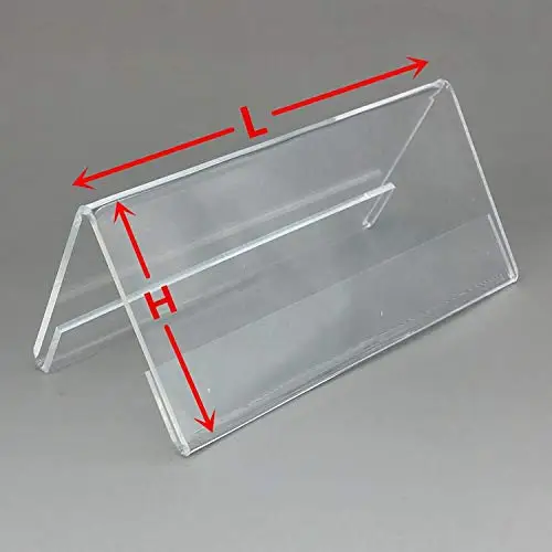 XRHYY Multi Size Acrylic V Shape Office Desktop Sign Display Price Name Business Card Label Nameplate Table Number Holder Stand