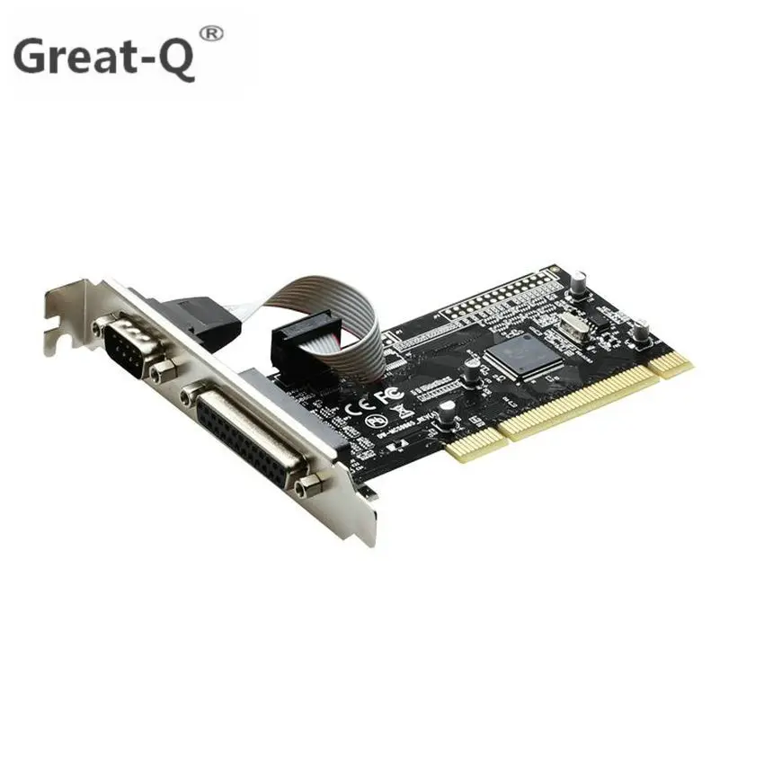 

Great-Q RS232 Serial Port COM & DB25 Printer Parallel Port LPT to PCI riser Card Adapter Converter TX382A or AX9865 Chip